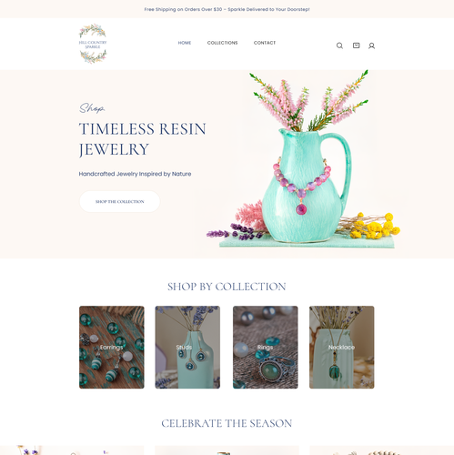 Jewelry website with the title 'Texas Hill Country-Inspired Jewelry Store Design'