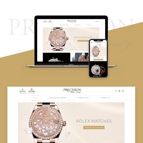 Jewelry website with the title 'Website Design for High End Luxury Watches'