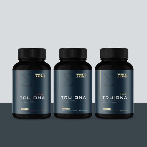 Pharmaceutical packaging with the title 'T R U | D N A'