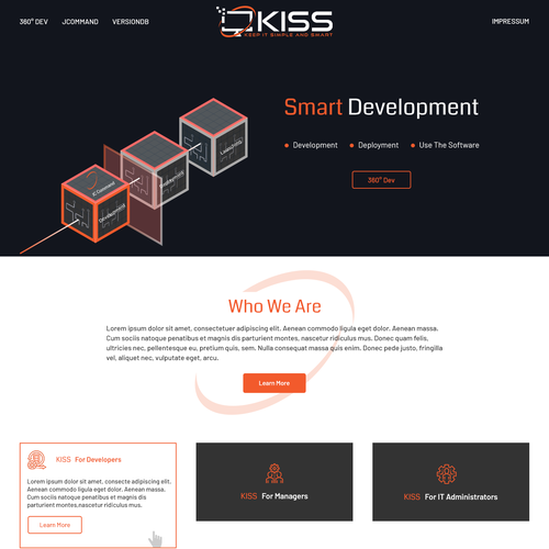 Futuristic website with the title 'Smart Development Homepage Design'