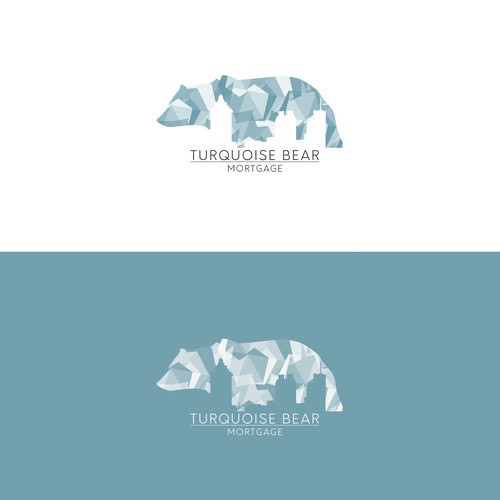Turquoise logo with the title 'Logo design for mortgage'