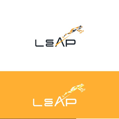 Leap logo with the title 'Leap Works - lunar hopper (rocket powered drone) company logo'