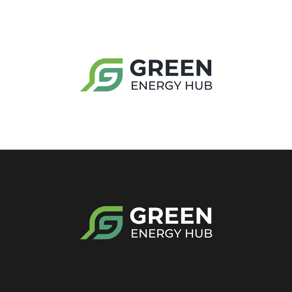 Green energy design with the title 'Green energy hub logo'