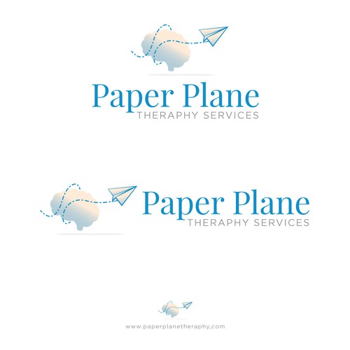 Paper plane design with the title 'Paper Plane Theraphy Services'