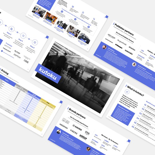 Company profile design with the title 'Kutoku Presentation'