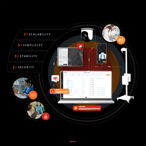 Security illustration with the title 'Intelligent Video Solutions - Illustration'