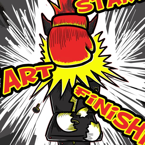 Glove design with the title 'Rocket Punch - WHAM!'