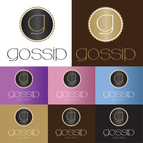 Muffin logo with the title 'Gossip cupcakes'