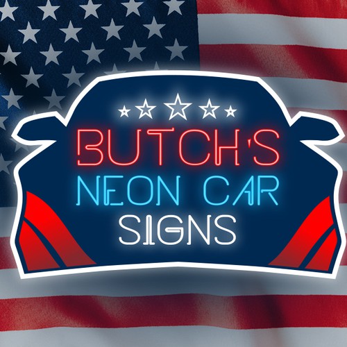 Car design with the title 'Bold logo for Neon Car Signs shop'