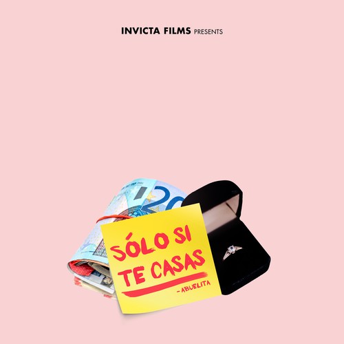 Spanish design with the title 'sólo si te casas - film poster '