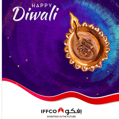 Oil painting design with the title 'E-greeting card for Diwali festival '