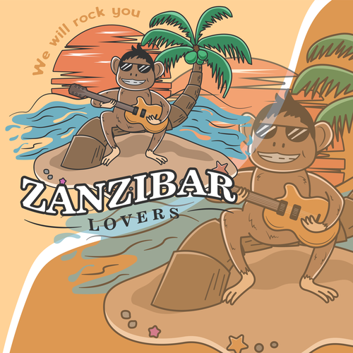 Sunglasses logo with the title 'cartoon monkey'