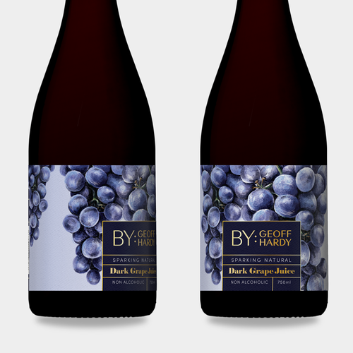 Fruit label with the title 'Grape Juice-Illustrated Label Design '