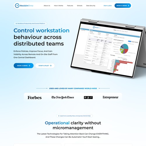 Animation website with the title 'Workforce Productivity SAAS Platform '