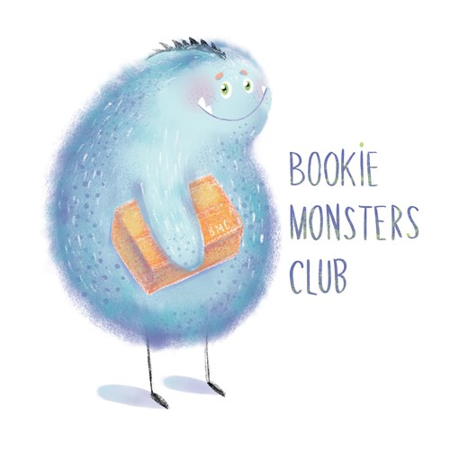 Monster brand with the title 'Hand drawn, playful logo concept for children’s book subscription service '