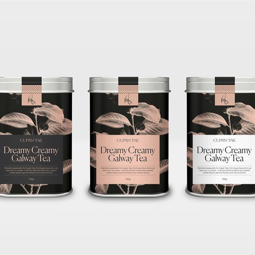 Modern packaging with the title 'Loose Leaf Tea Label'