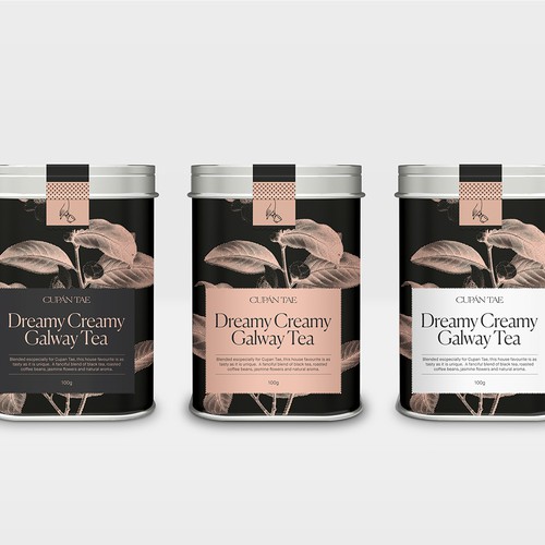Tea packaging with the title 'Loose Leaf Tea Label'