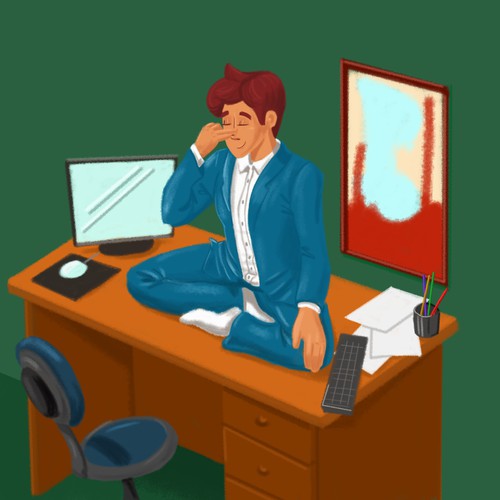 Beautiful artwork with the title 'Illustration for yoga'