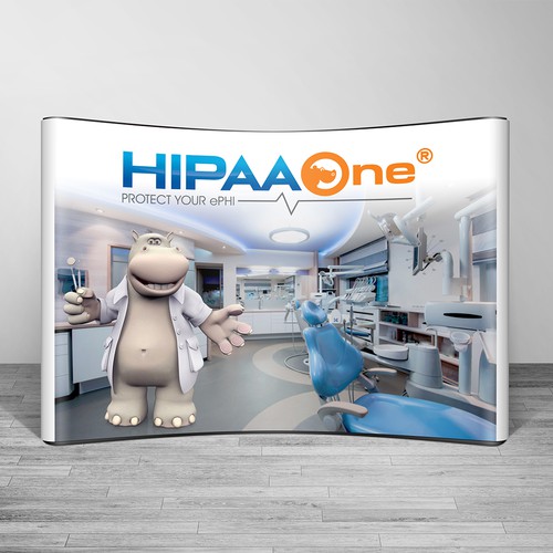 Booth design with the title 'The booth banner designed for dental clinic'