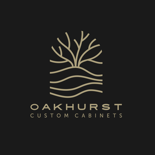 Cabinet design with the title 'Custom cabinets maker logo'