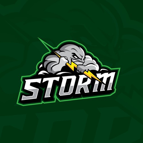 Storm design with the title ' Athletic Team mascot for "The Storm"'