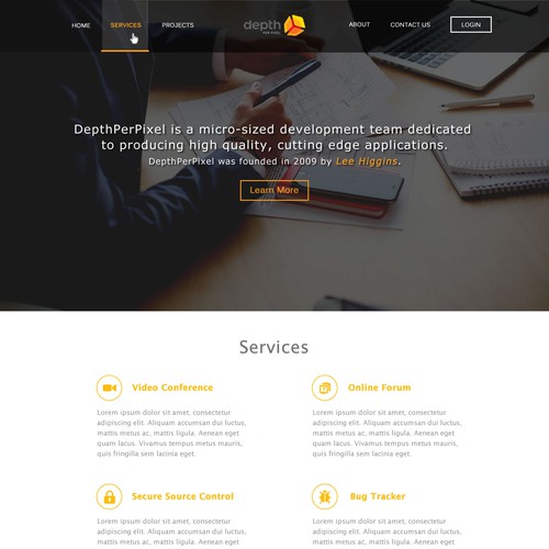 Yellow website with the title 'Simple Promotion Web Design'