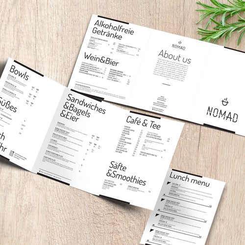 Delivery design with the title 'Menu'