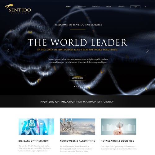 High-tech design with the title 'Hi-Tech & Classical Website Design for 'Sentido Enterprises'.'