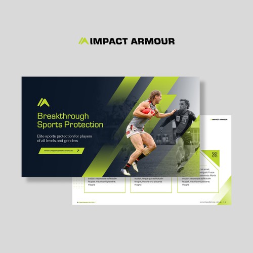 Proposal design with the title 'Sport startup deck'