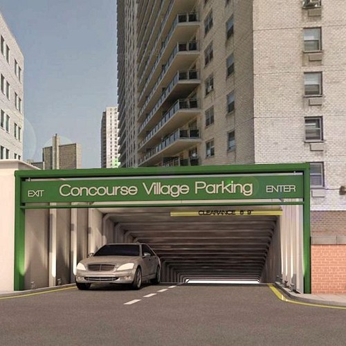 Parking design with the title 'Parking entrance design'