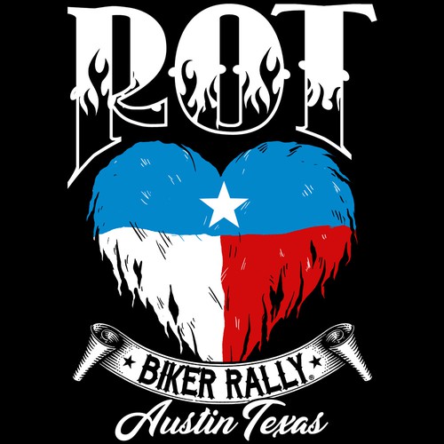 Biker t-shirt with the title 'R.O.T Designs'