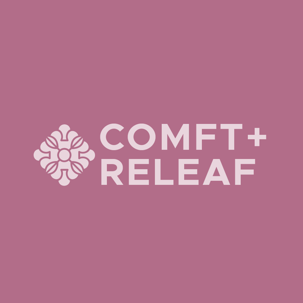 Marijuana design with the title 'COMFT+RELEAF'