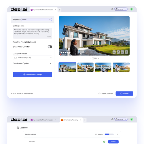 Artificial intelligence website with the title 'AI Web App Design'
