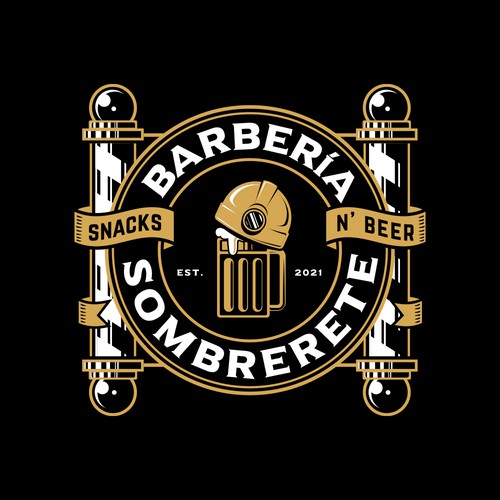Mug logo with the title 'Barbería Sombrerete'