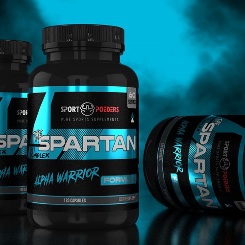 Dietary supplement label with the title 'Testosterone booster label design'