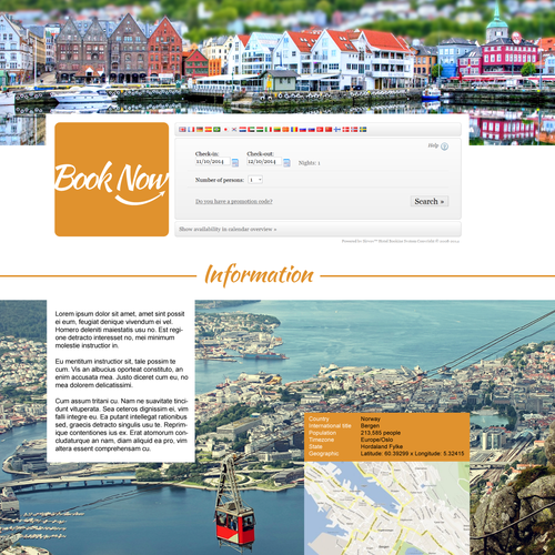 Travel website with the title 'Website for apartment hotel in Norway'