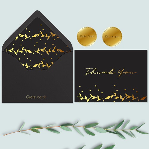 Leaf packaging with the title 'Grate cards'