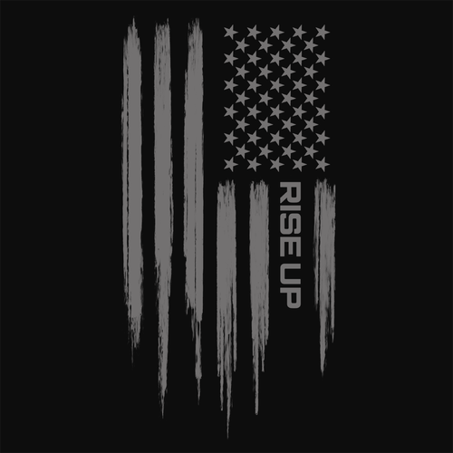 Patriotic t-shirt with the title 'RISE UP'