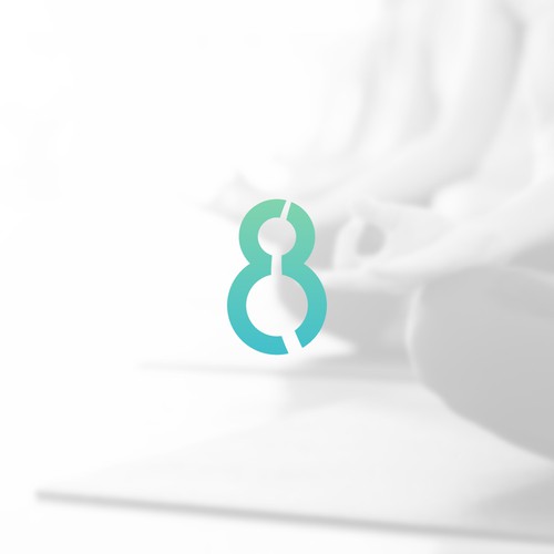 Health logo with the title 'EVO8 - yoga inspired fitness'