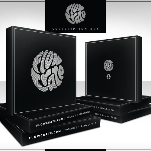 Music packaging with the title 'Flow Crate Music Subscription Box'