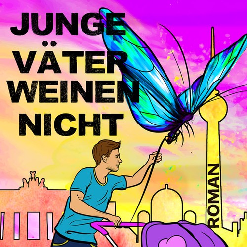 Butterfly book cover with the title 'Cover for a book. '