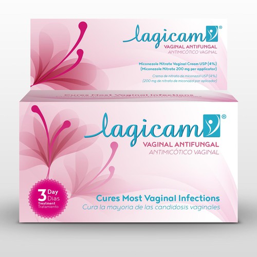 Intimate design with the title 'Packaging design for Lagicam V Vaginal Antifungal'