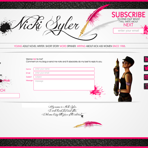 Author website with the title 'Nicki Syler'