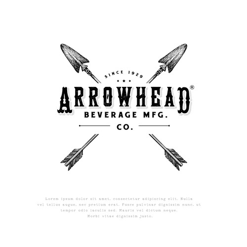 Beer design with the title 'Arrowhead Beverage MFG'