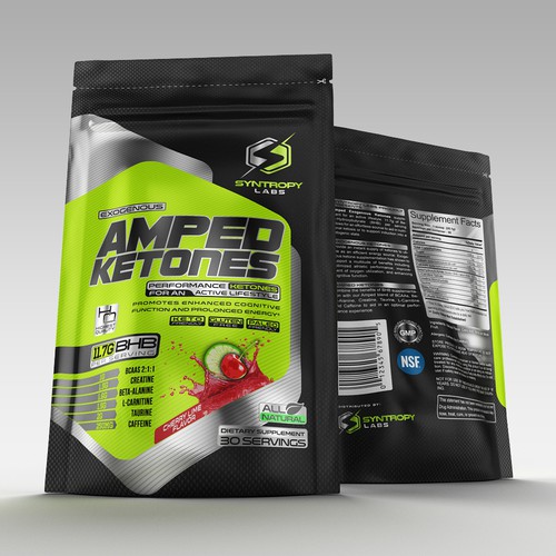 Sports label with the title 'syntropy Logo and packaging design'