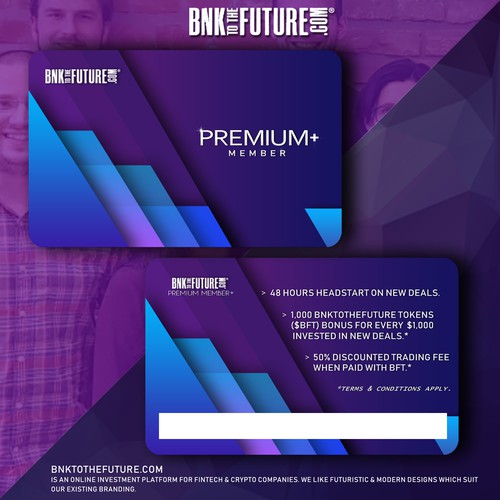 Loyalty design with the title 'BnkToTheFuture.com Loyalty Cards'