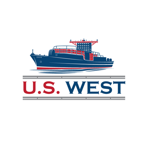 Container logo with the title 'U.S. West Logo Design'