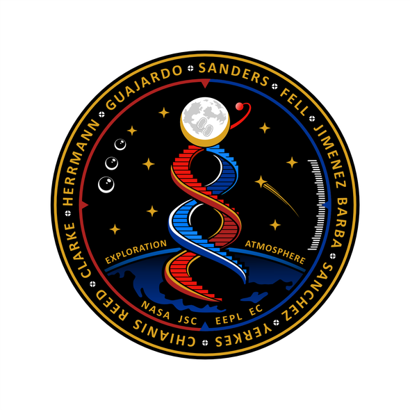 Badge design with the title 'Space Exploration Inspired Mission Patch'