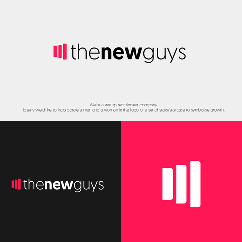 Stair design with the title 'thenewguys - Startup recruiment company'