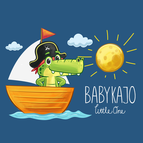 Sunny design with the title 'Cute illustration for Baby Kajo'